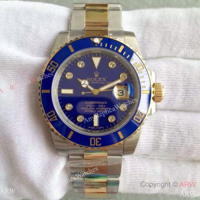 Noob Factory Rolex Submariner 2-Tone Diamond Markers Watch 1:1 Replica